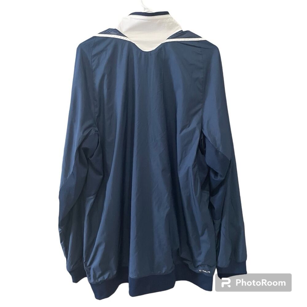 Adidas Mens Lightweight Climalite Jacket Windbreaker Athletic Blue & White Large - Picture 7 of 10